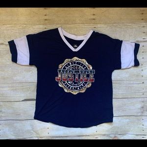 Navy girls Justice shirt sequins